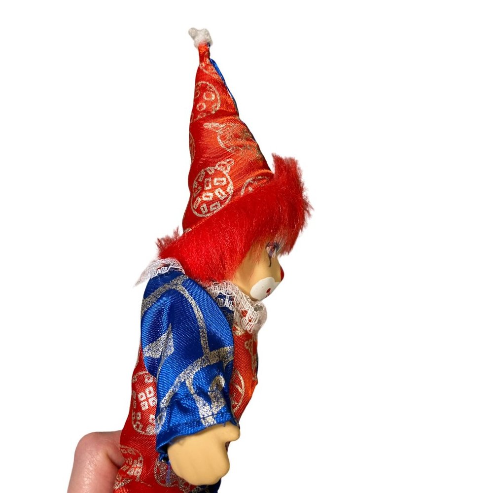 Clown Doll with Red Hair and red/ blue outfit - Picture 3 of 16